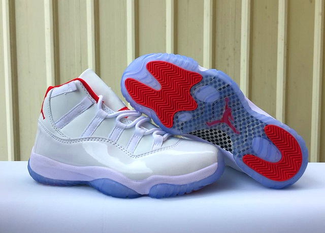 Women Air Jordan Shoes 11 White Red